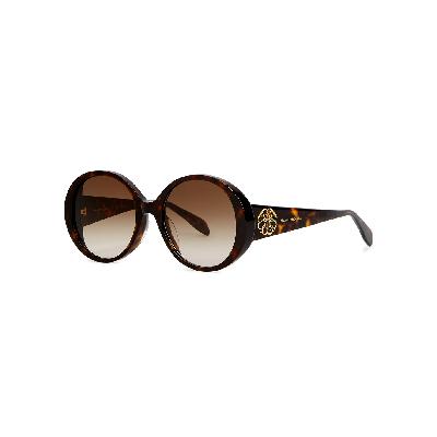 Alexander McQueen Tortoiseshell Oversized Round-frame Sunglasses - Dark Brown