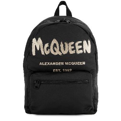 Alexander McQueen Metropolitan Black Logo Nylon Backpack