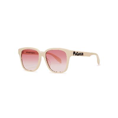 Alexander McQueen Ivory Wayfarer-style Sunglasses - White