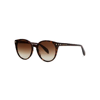 Alexander McQueen Tortoiseshell Round-frame Sunglasses - Dark Brown