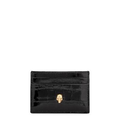 Alexander McQueen Skull-embellished Leather Card Holder - Black