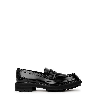 Alexander McQueen Glossed Leather Loafers - Black - 8