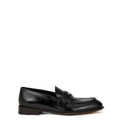 Alexander McQueen Glossed Leather Penny Loafers - Black - 9
