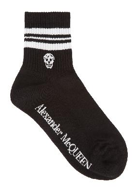 White logo cotton-blend socks