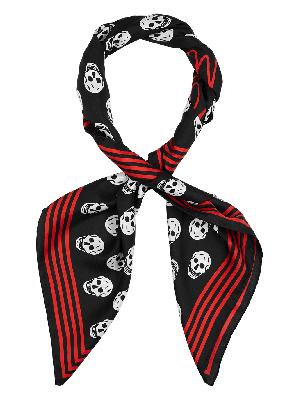 Biker skull-print silk scarf