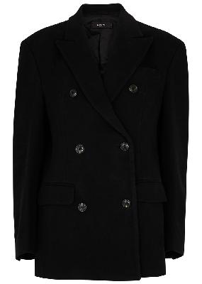 Black double-breasted cotton blazer