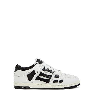 Amiri Kids Skel White Panelled Leather Sneakers, Blue Trims, Lace-up - 1 Kids