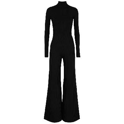 Balenciaga Ribbed Stretch-jersey Jumpsuit - Black - 8