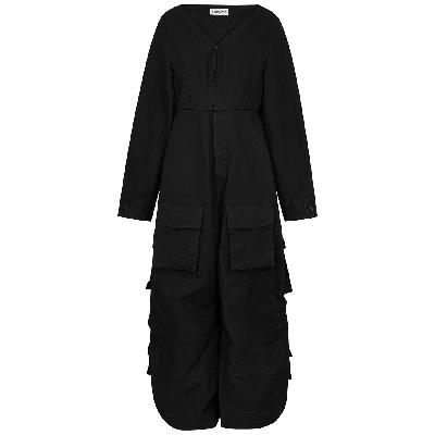 Balenciaga Swing Black Ripstop Cotton Jumpsuit - 8