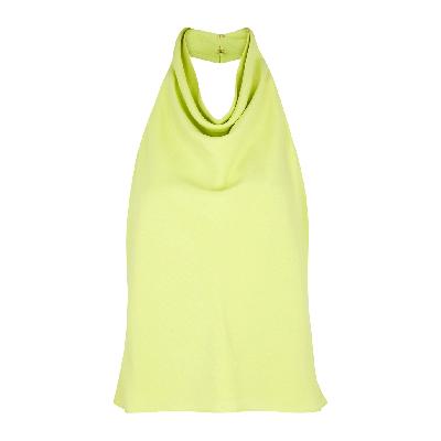 Dion Lee Draped Halterneck Satin Top - Light Green - 10