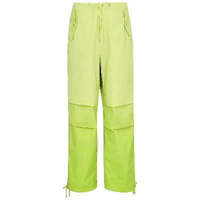 Dion Lee Wide-leg Cotton Trousers - Light Green - M