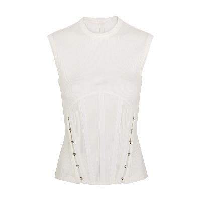Dion Lee Ribbed Stretch-cotton Corset Tank - Ivory - M