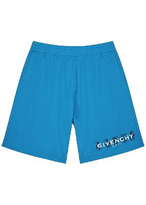 X Josh Smith blue logo cotton shorts