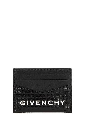 Black monogrammed leather wallet