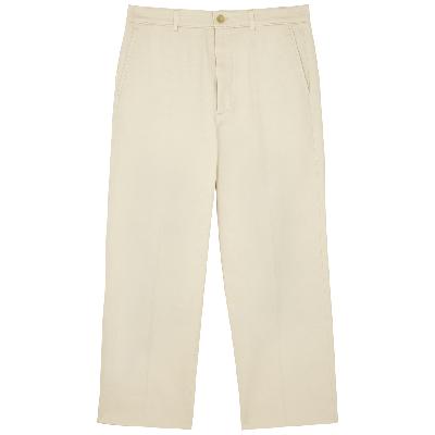 Gucci Cropped Straight-leg Cotton Trousers - Beige - W34