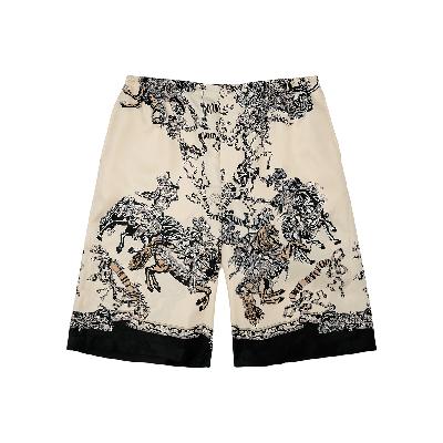 Gucci Printed Silk-satin Shorts - Beige - W34