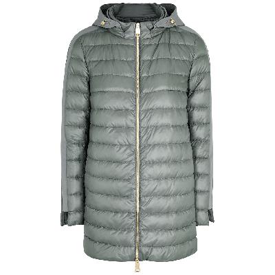 Herno Quilted Hooded Shell Coat - Grey - 12