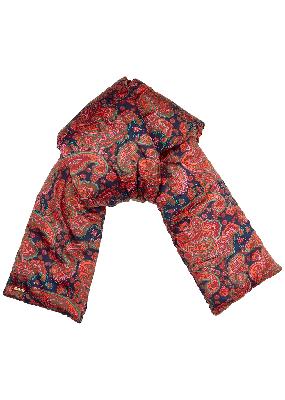 Paisley-print padded satin scarf