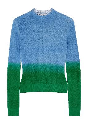 Dégradé textured-knit merino wool jumper