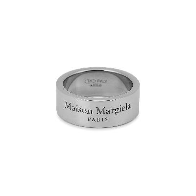 Maison Margiela Logo-engraved Silver-tone Ring