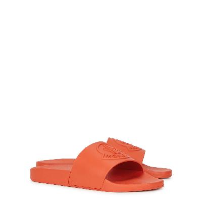 Moncler Basile Logo Rubber Sliders - Orange - 10