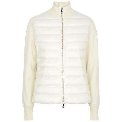 Moncler Quilted Shell And Wool Jacket - Ivory - XS