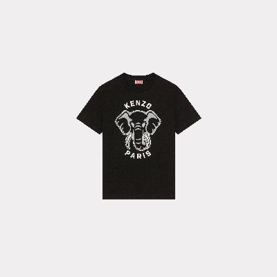 Kenzo Loose-fit 'Varsity Jungle' Elephant T-shirt Black - Womens Size L