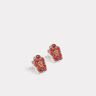 Kenzo 'Boke Flower' Earrings Red - Womens Size One