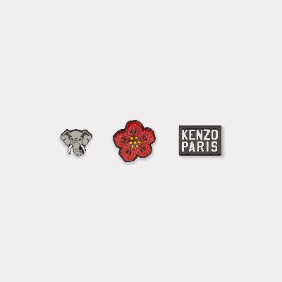 Kenzo Set Of 3 'Kenzo Stamp' Pins Multicolor - Womens Size One
