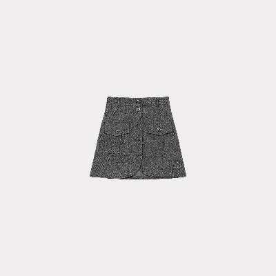 Kenzo Woollen Mini Skirt Stone Gray - Womens Size 42