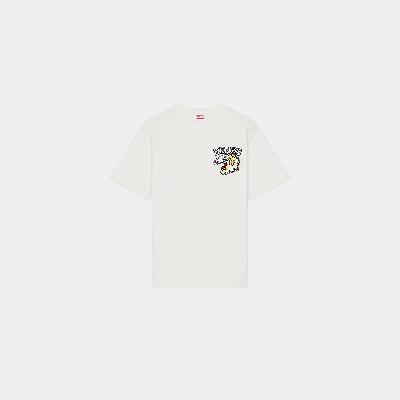 Kenzo 'Varsity Jungle' Âembroidered T-shirt Off White - Mens Size Xs