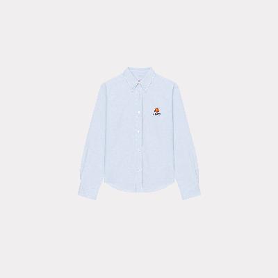 Kenzo 'Boke Flower Crest' Embroidered Slim Shirt Sky Blue - Womens Size 36