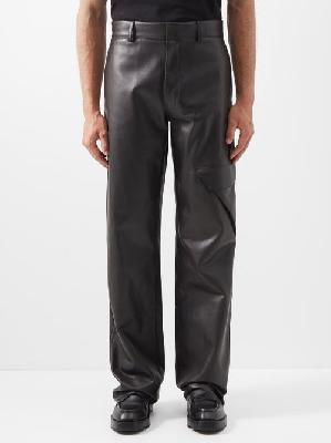 1017 ALYX 9SM - Flap-pocket Leather Trousers - Mens - Black