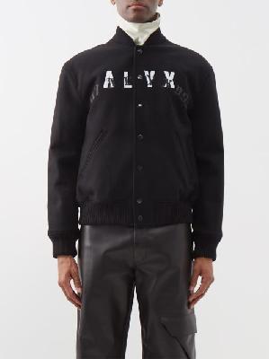 1017 ALYX 9SM - Logo-appliqué Wool-blend Felt Varsity Jacket - Mens - Black