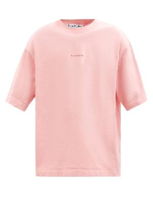 Acne Studios - Extorr Logo-print Crew-neck Cotton T-shirt - Mens - Pink