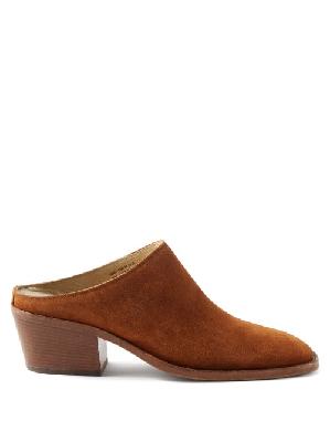 Acne Studios - Brod Suede Backless Loafers - Mens - Brown