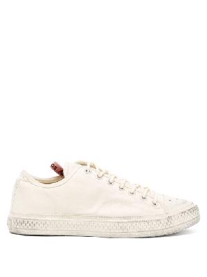 Acne Studios - Distressed Cotton-canvas Trainers - Womens - White