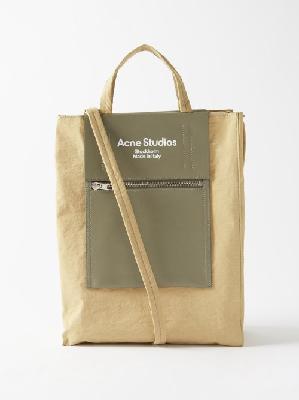 Acne Studios - Baker Out Nylon-canvas And Leather Tote Bag - Mens - Green Multi