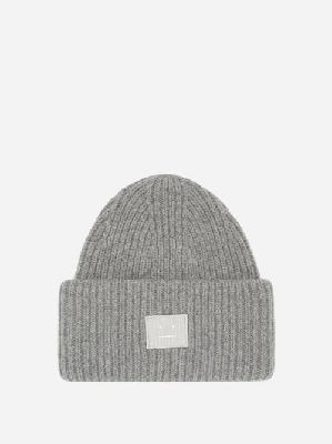 Acne Studios - Face-patch Wool Beanie - Mens - Grey - ONE SIZE