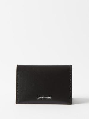 Acne Studios - Logo-stamped Leather Bi-fold Cardholder - Mens - Black - ONE SIZE