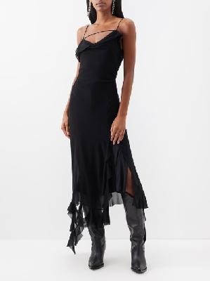 Acne Studios - Delouise Chiffon Midi Dress - Womens - Black - 32 FR
