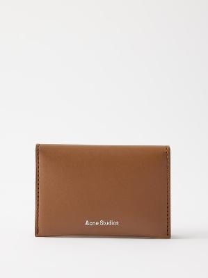 Acne Studios - Logo-print Leather Bi-fold Cardholder - Mens - Brown - ONE SIZE