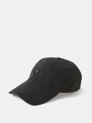 Acne Studios - Cunov Face-patch Cotton-twill Cap - Womens - Black - ONE SIZE