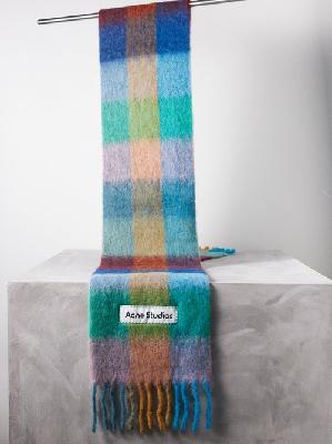 Acne Studios - Vally Checked Wool-blend Scarf - Womens - Multi - ONE SIZE