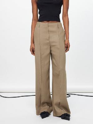 Acne Studios - Pitmel Wool-blend Crepe Suit Trousers - Womens - Beige - 34 FR
