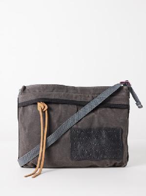 Acne Studios - Andemer Small Waxed-canvas Cross-body Bag - Womens - Grey Multi - ONE SIZE