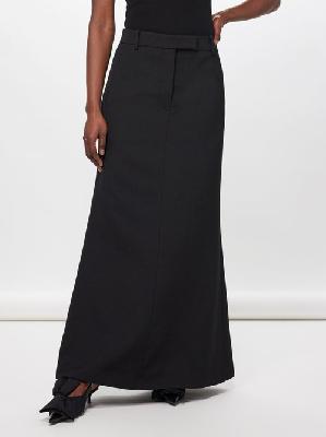 Acne Studios - Logo-patch Barathea Maxi Skirt - Womens - Black - 32 FR