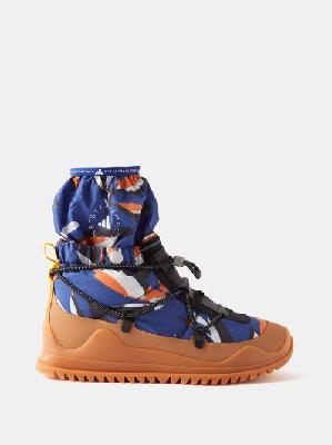 Adidas By Stella Mccartney - Cold.rdy Floral-print Shell Boots - Womens - Orange Multi - 5 UK