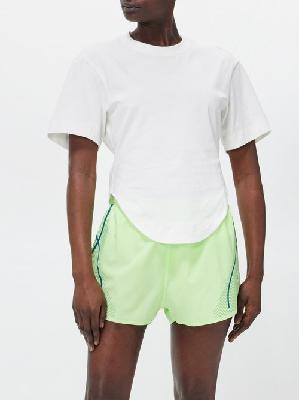 Adidas By Stella Mccartney - Truecasuals Curved-hem Organic-cotton T-shirt - Womens - White - S