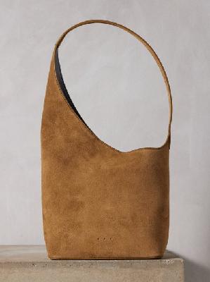 Aesther Ekme - Demi Lune Suede Shoulder Bag - Womens - Brown - ONE SIZE